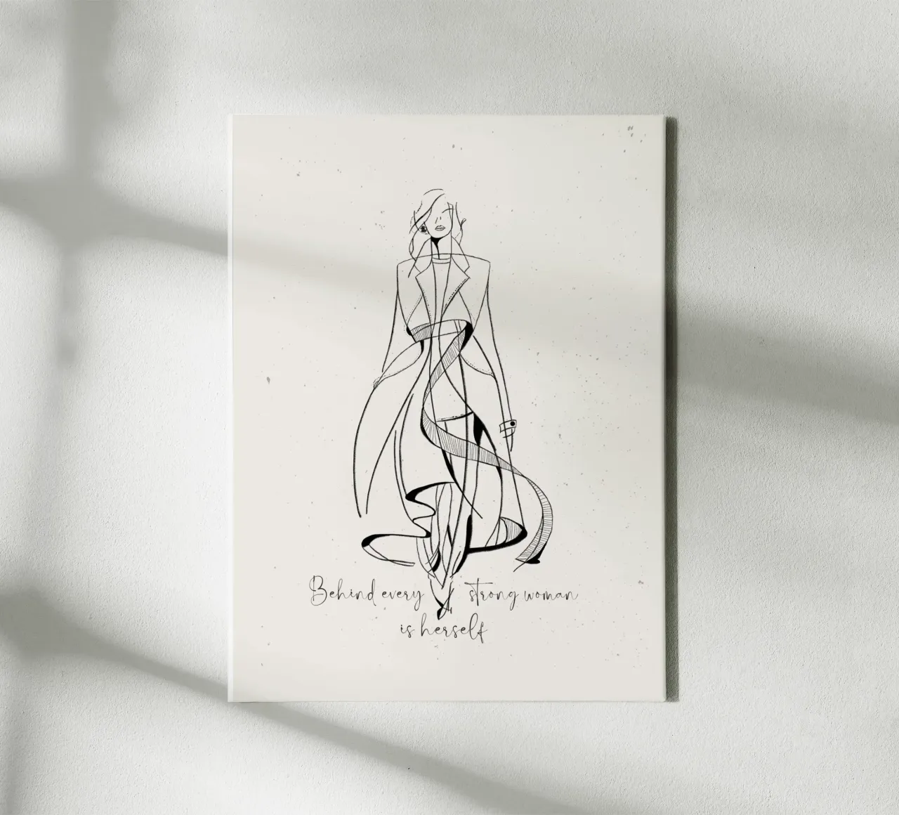 Hinter jeder starken Frau steht sie selbst II Leinwand mit Schattenfugenrahmen von ArtDesign by KBK
