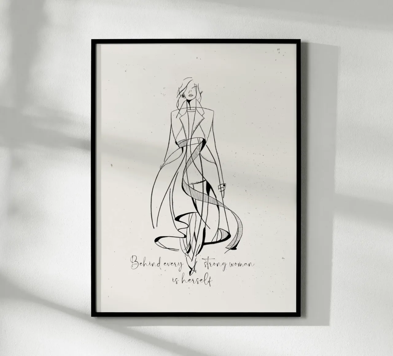 Dietro ogni donna forte c'è se stessa II poster con telaio in plastica da ArtDesign by KBK