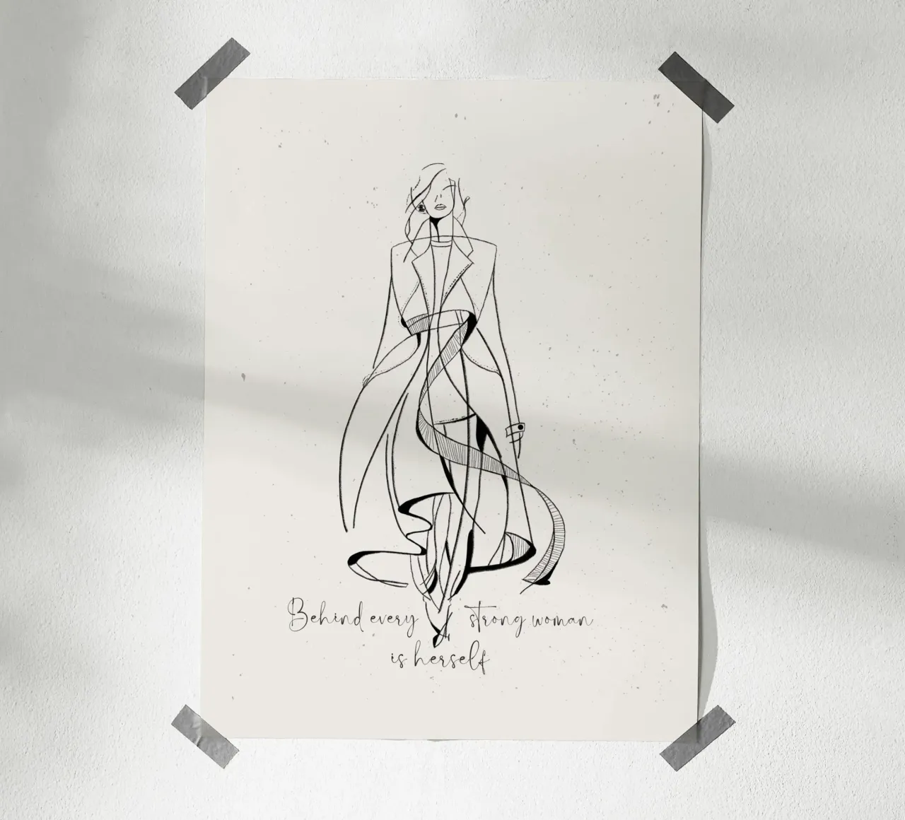 Dietro ogni donna forte c'è se stessa II poster con telaio in plastica da ArtDesign by KBK