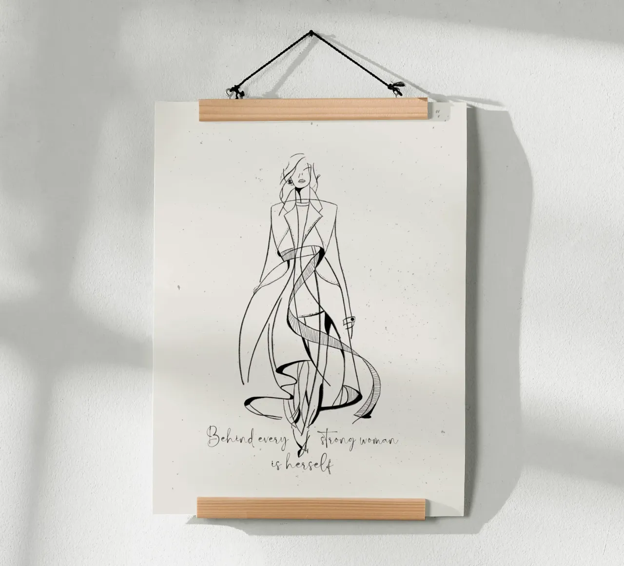 Dietro ogni donna forte c'è se stessa II poster con telaio in plastica da ArtDesign by KBK