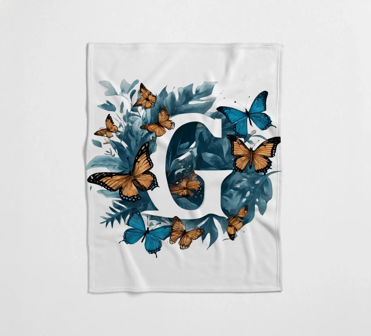 Farfalla blu G coperta in pile da Shinery