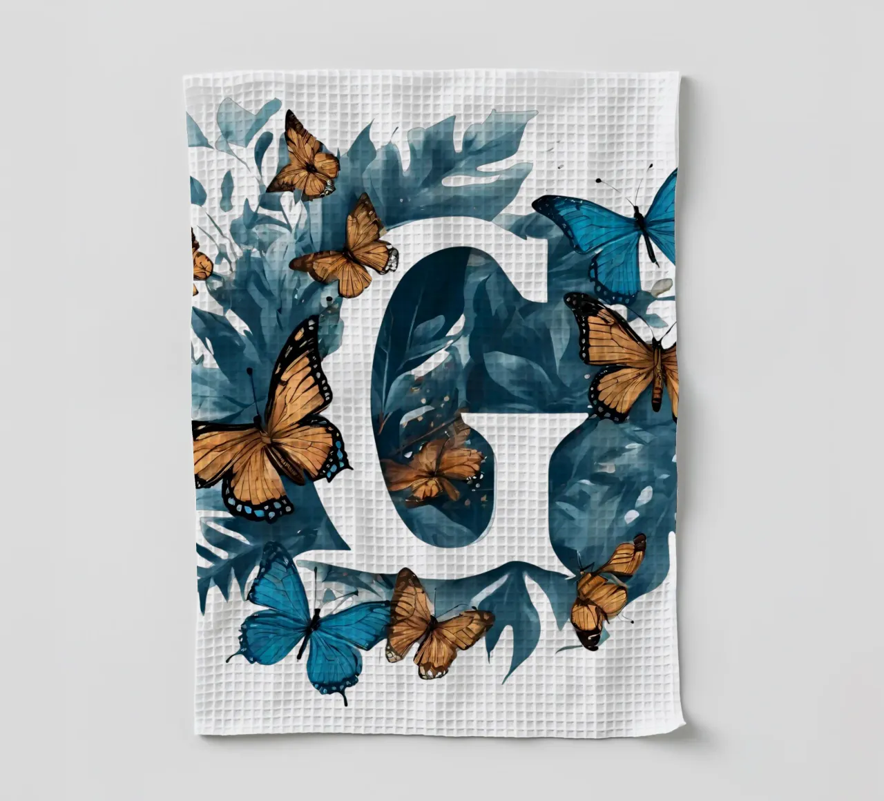 Farfalla blu G canovaccio da cucina da Shinery
