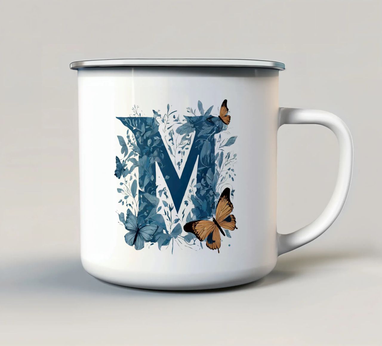 Farfalla blu M tazza in smalto da Shinery
