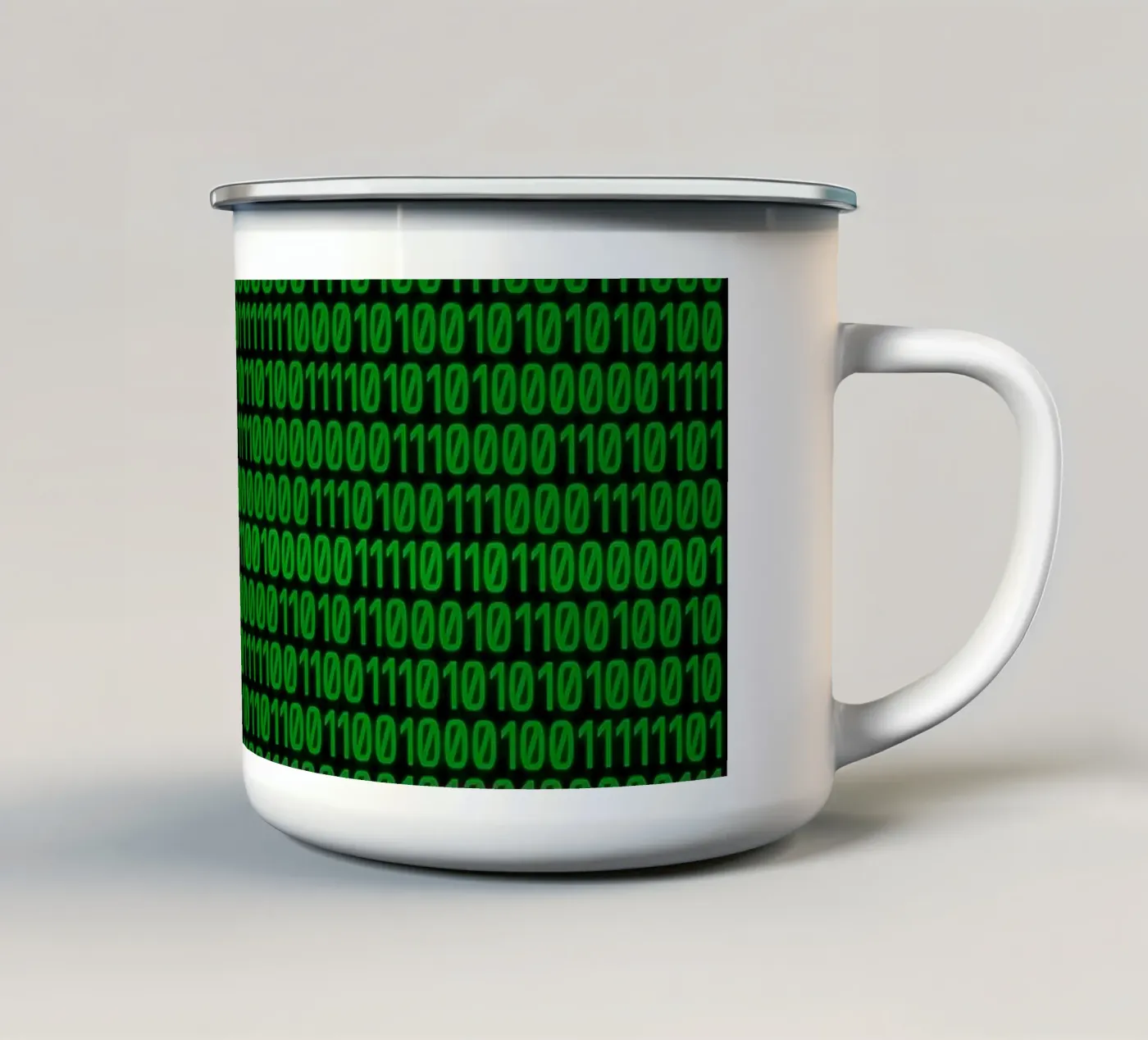 Binary code enamel mug by rheyes
