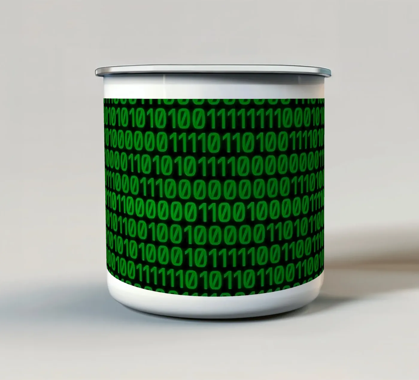 Binary code enamel mug by rheyes
