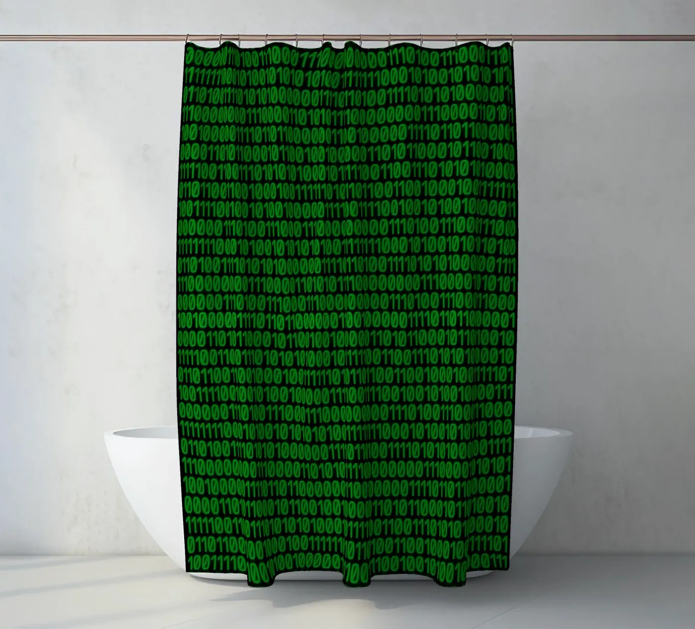 Binary code shower curtain by rheyes