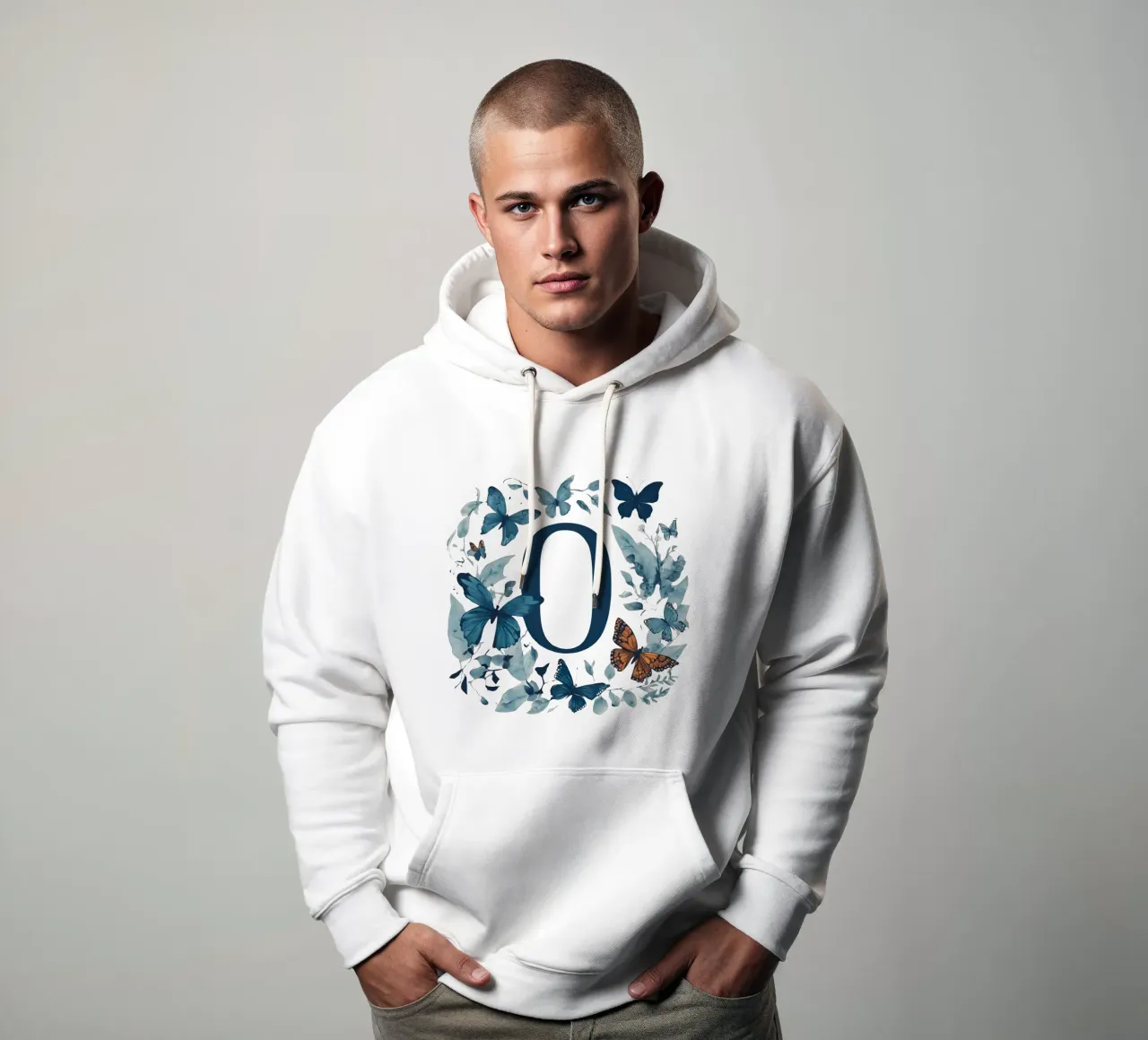 Farfalla blu O felpa con cappuccio da Shinery
