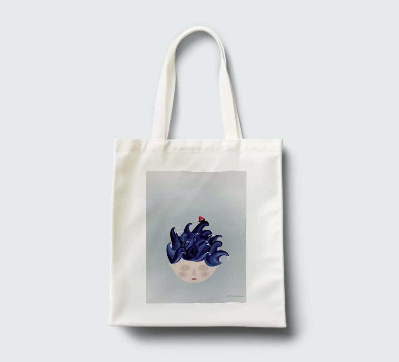 Musings Waves borsa in juta da Mie Frey Damgaard