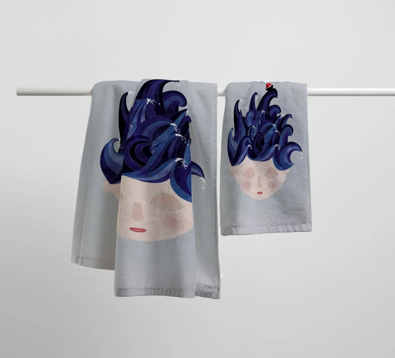 Musings Waves asciugamano da bagno da Mie Frey Damgaard