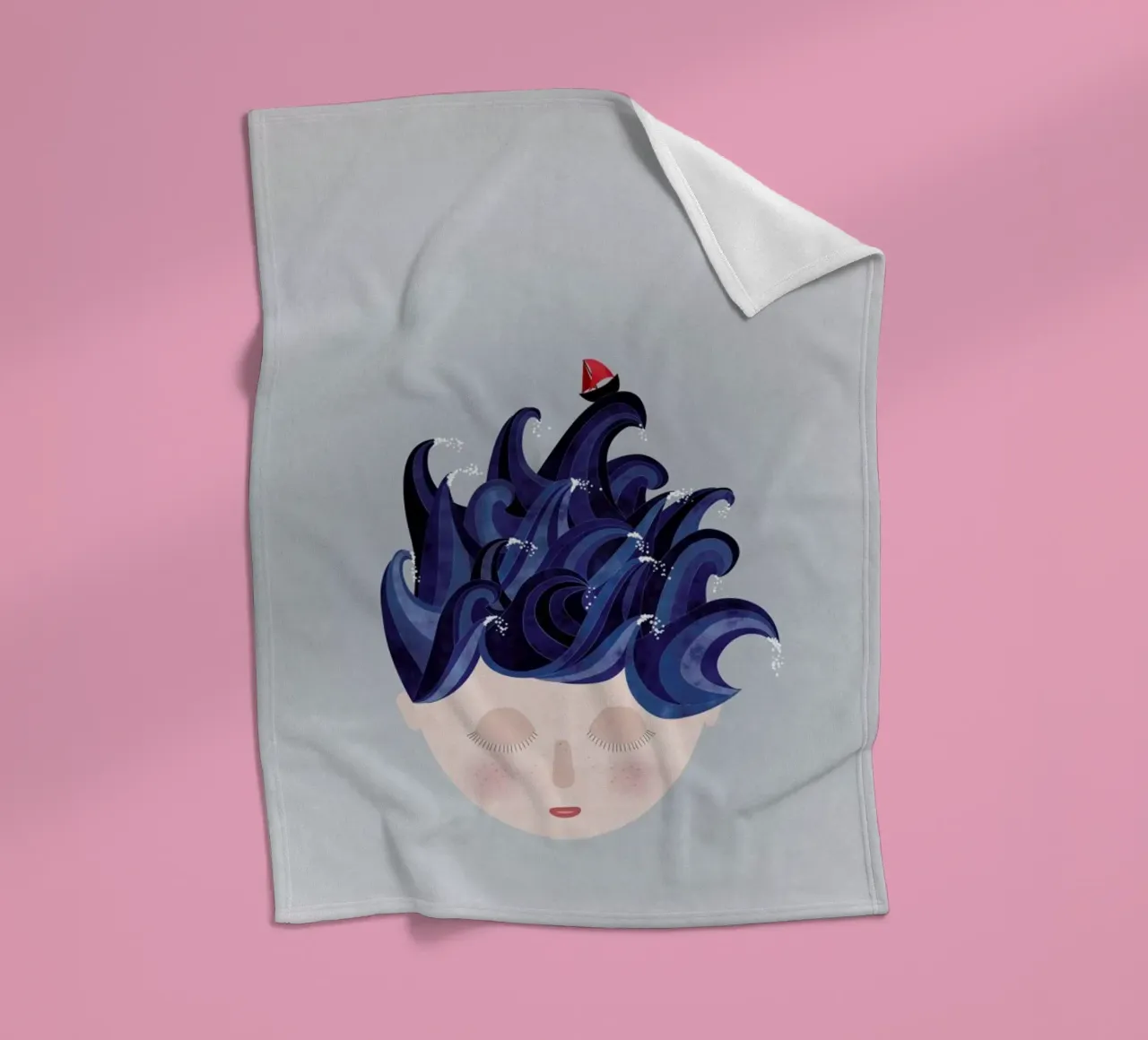 Musings Waves coperta in pile da Mie Frey Damgaard