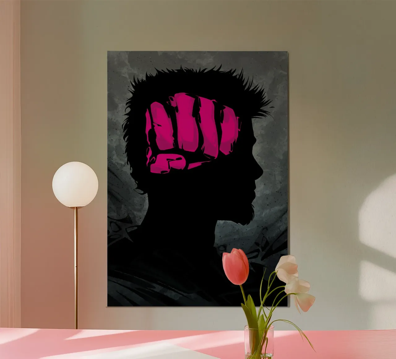 Fight Club Fist Brain poster con telaio in plastica da nabakumov