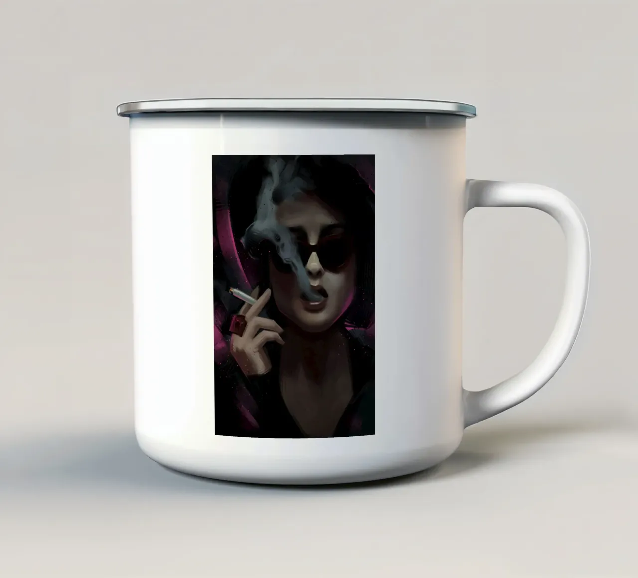 Marla Singer Smoking tazza in smalto da nabakumov