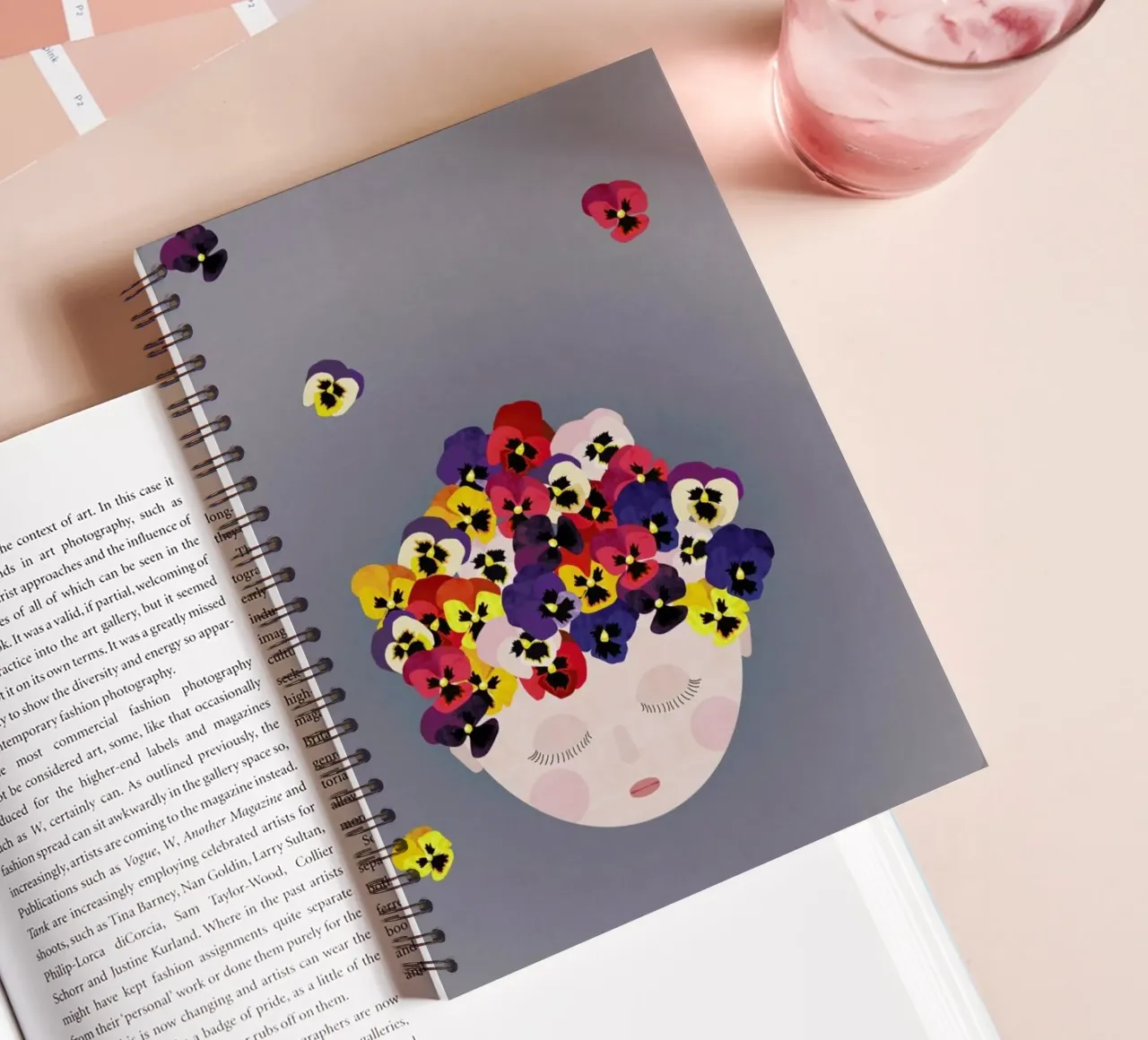 Musings Pansies spiral notebook by Mie Frey Damgaard