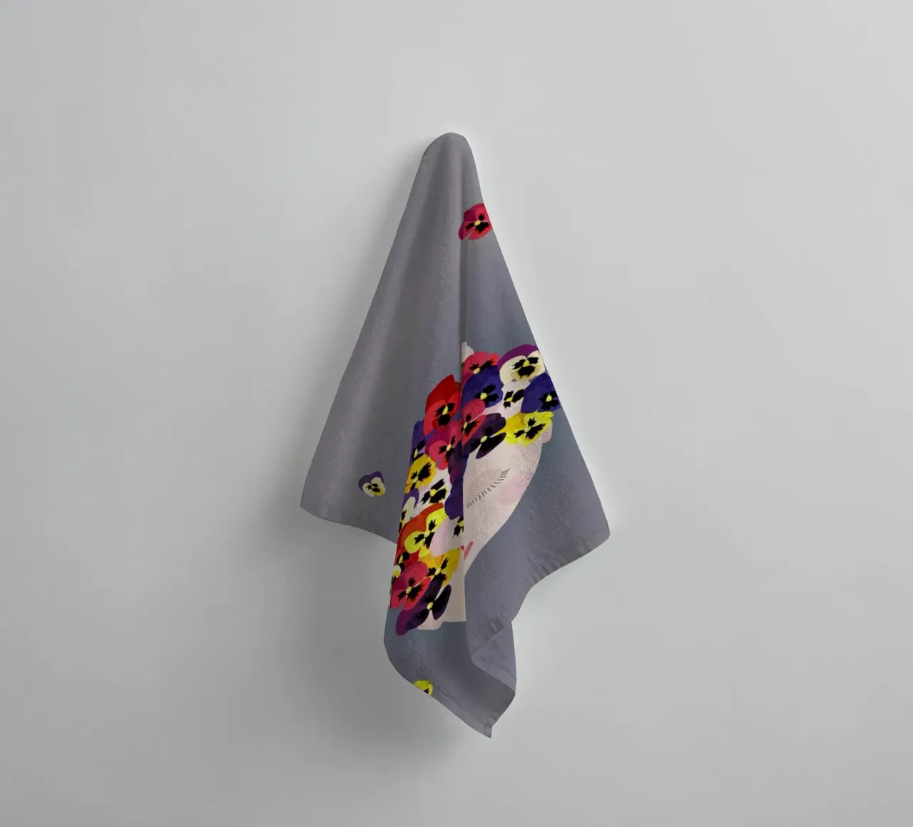 Musings Pansies towel by Mie Frey Damgaard