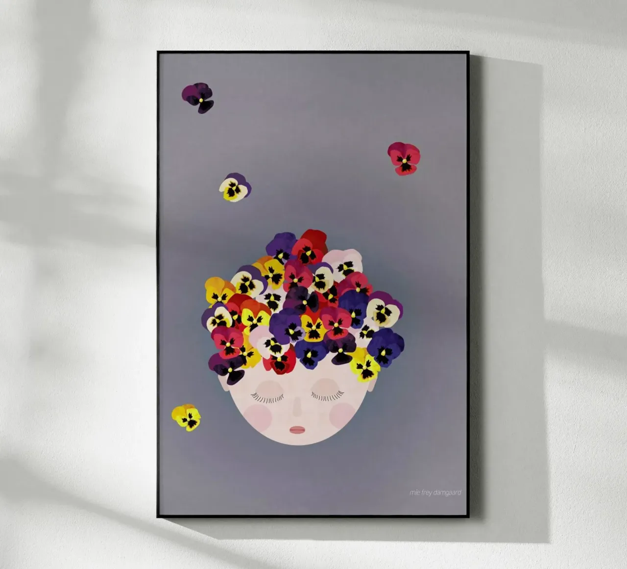 Musings Pansies acrylic glass by Mie Frey Damgaard