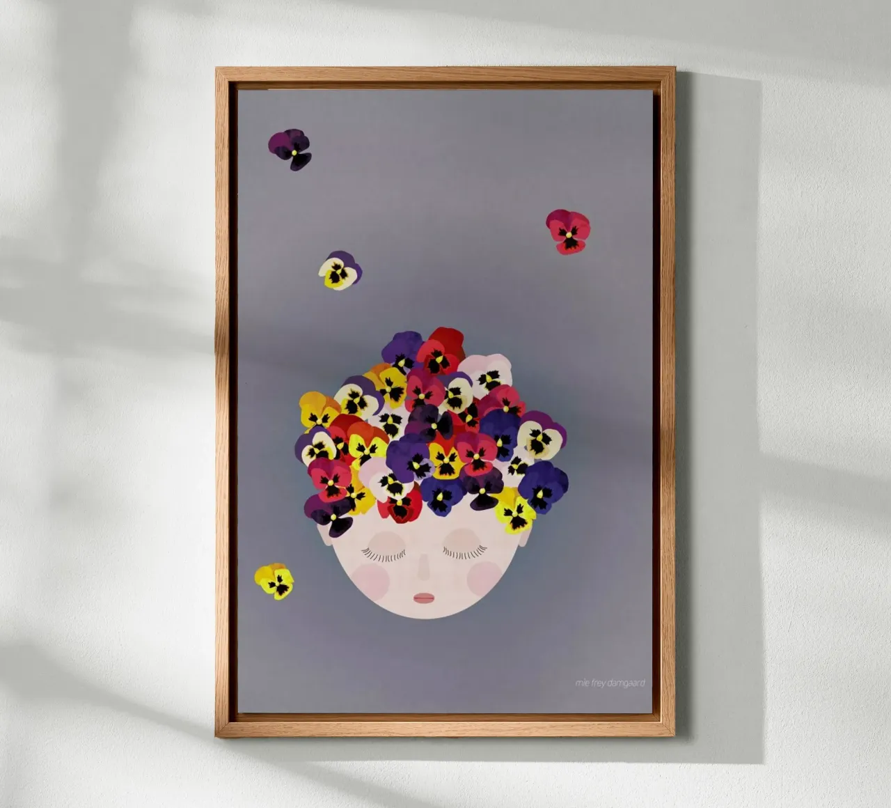 Musings Pansies tela con Cornice a cassetta da Mie Frey Damgaard