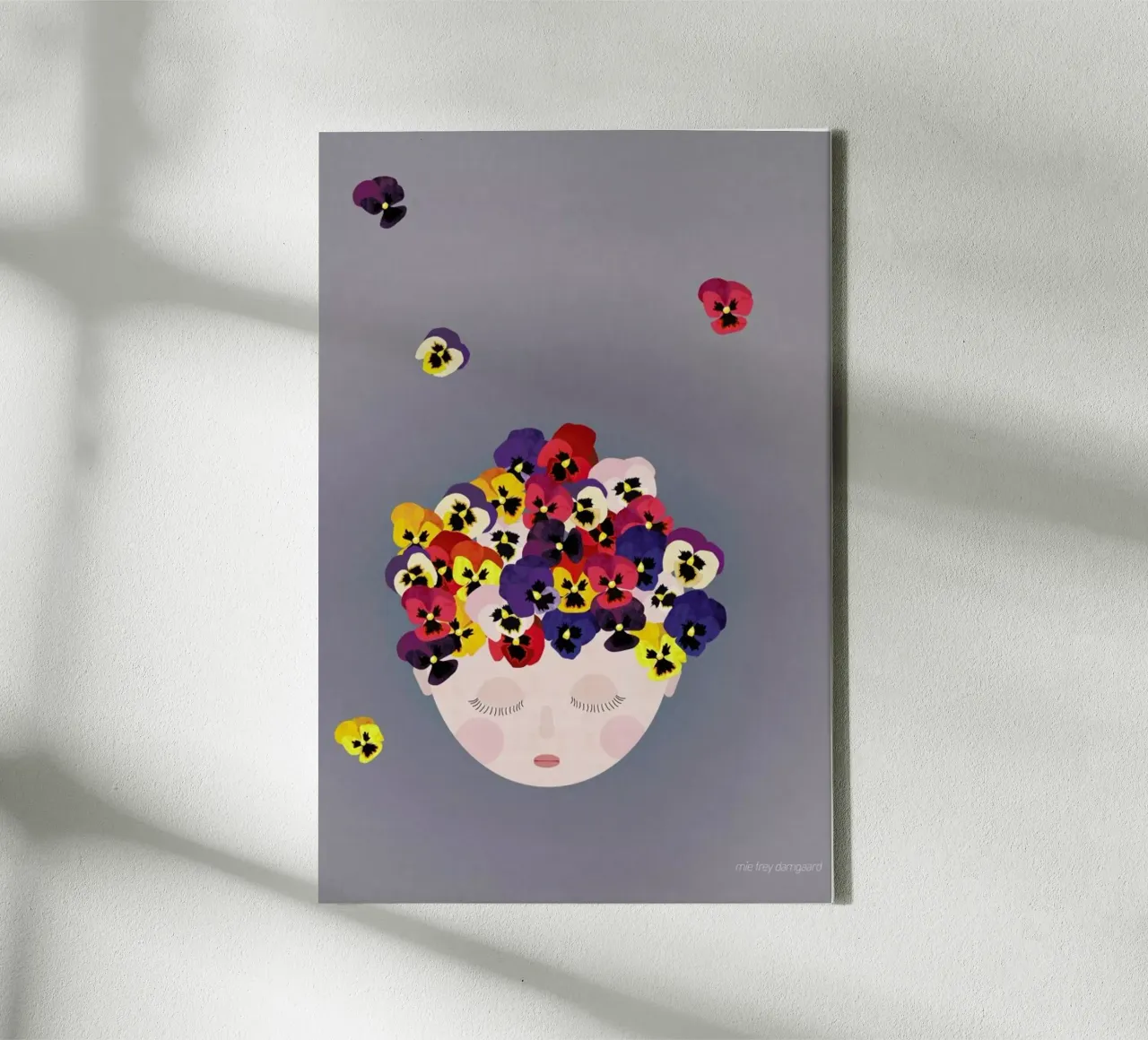 Musings Pansies tela con Cornice a cassetta da Mie Frey Damgaard