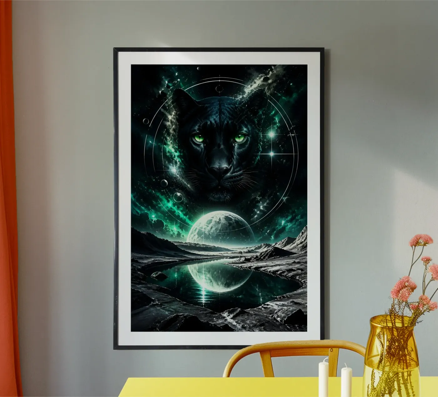 Kosmischer Panther im Weltraum Poster von LM2Kone II