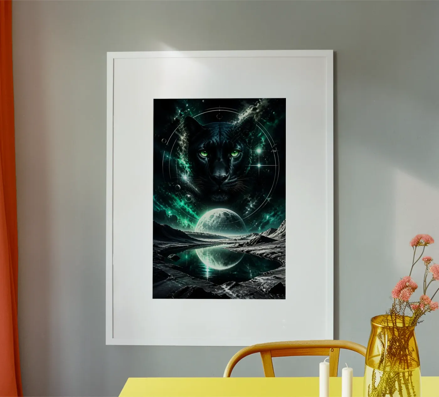 Kosmischer Panther im Weltraum Poster von LM2Kone II