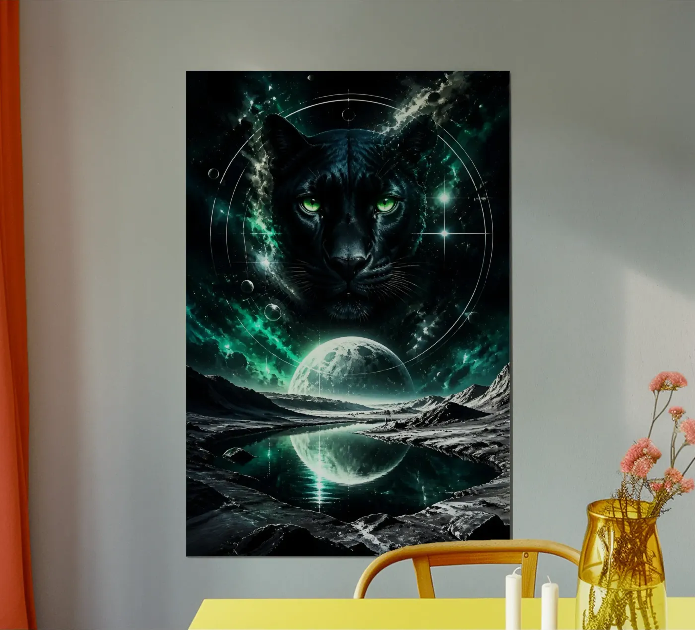 Kosmischer Panther im Weltraum Poster von LM2Kone II