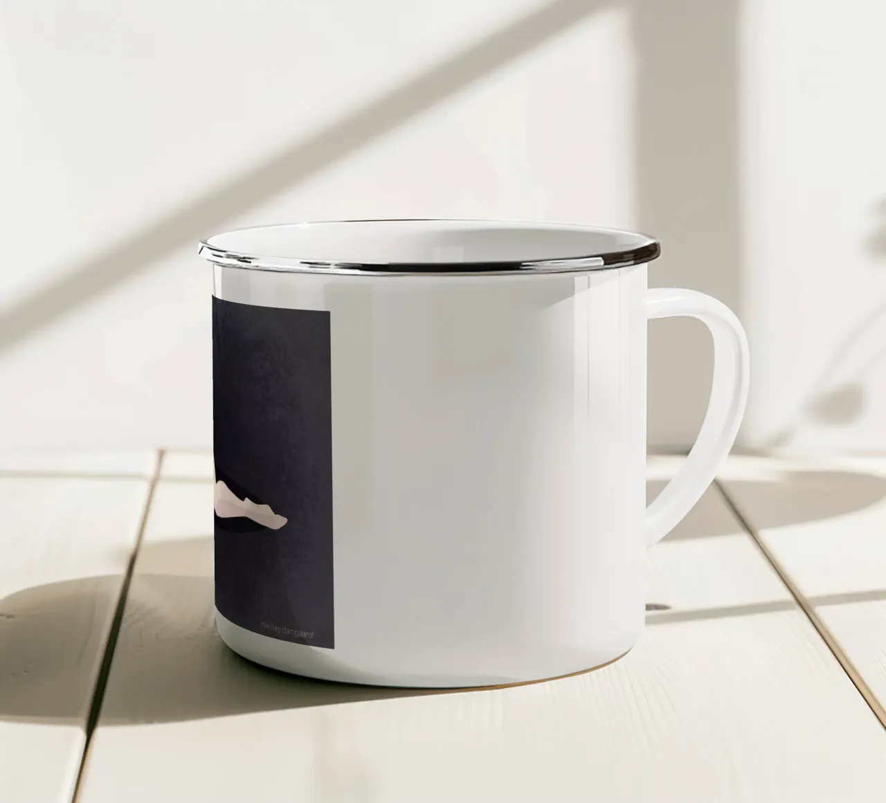No More Waiting #4 enamel mug by Mie Frey Damgaard