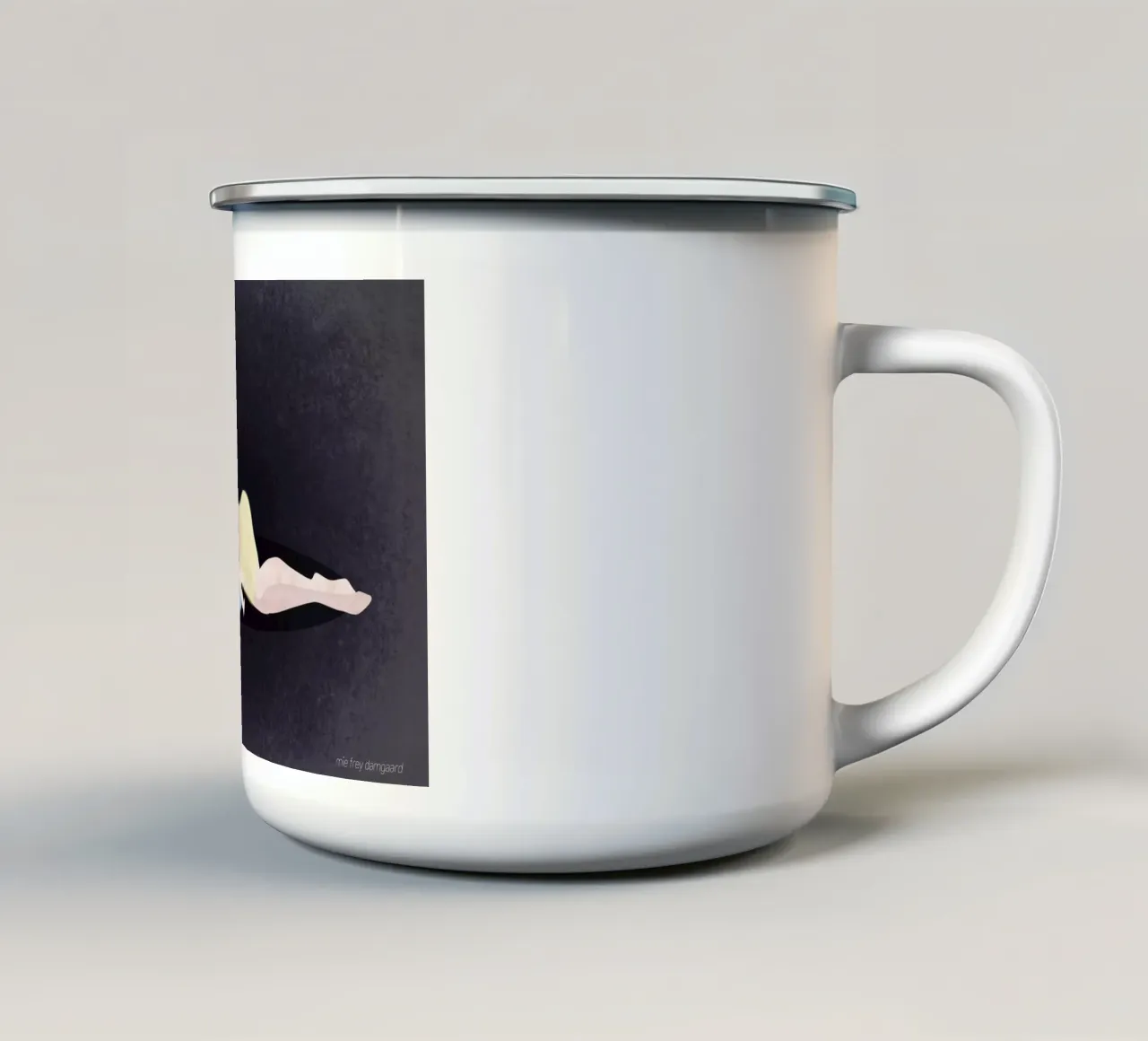 No More Waiting #4 enamel mug by Mie Frey Damgaard