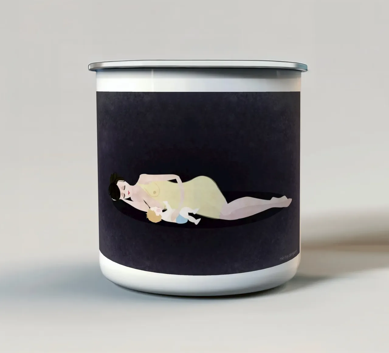 No More Waiting #4 taza de esmalte de Mie Frey Damgaard