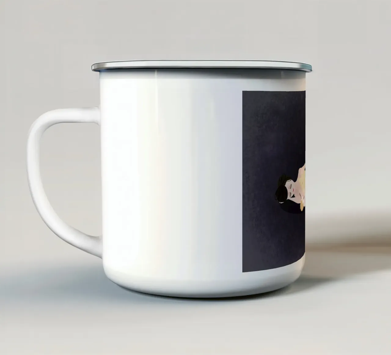 No More Waiting #4 enamel mug by Mie Frey Damgaard