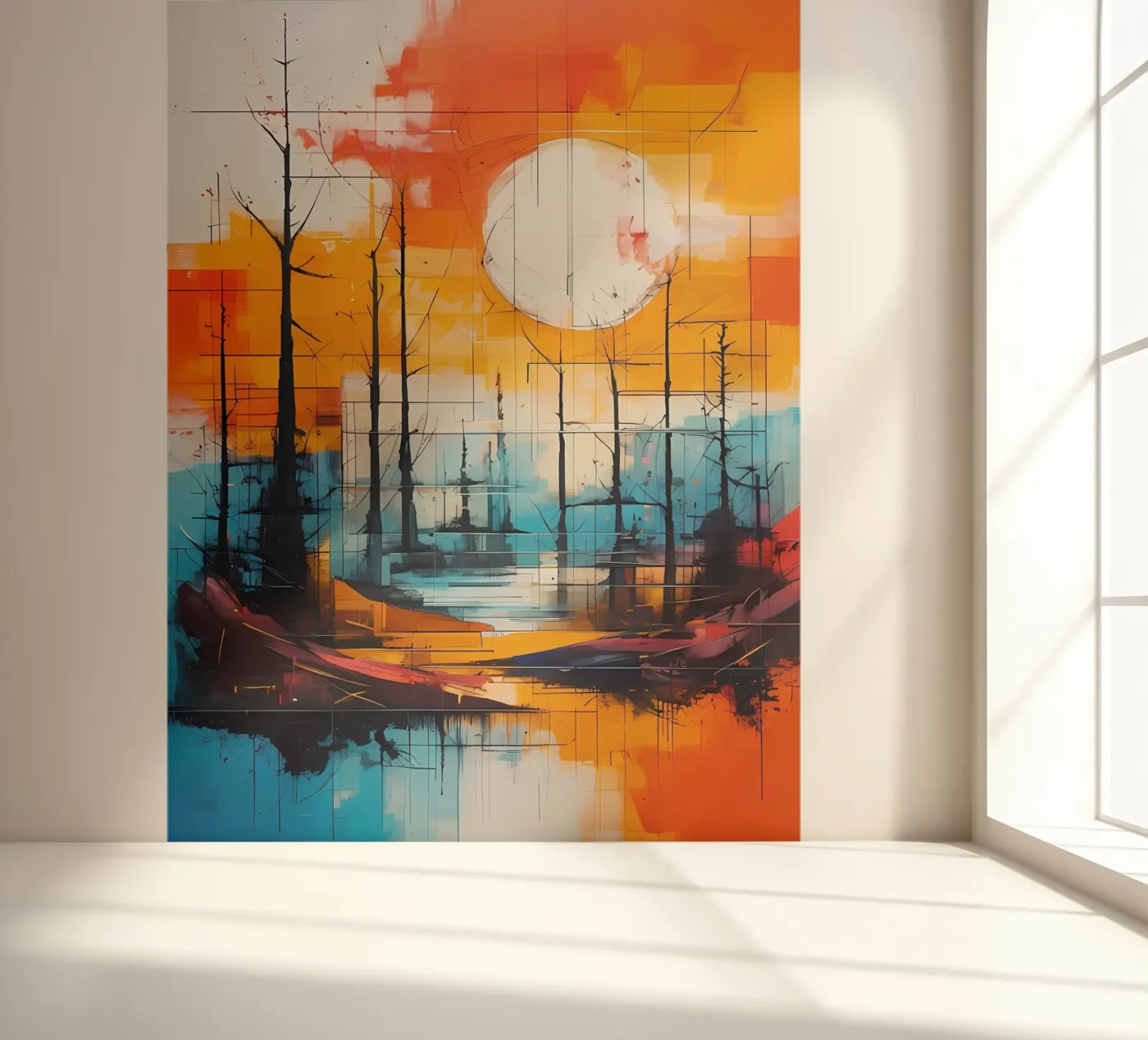 Zonsondergang Reflectie fotobehang van Artistic-shop