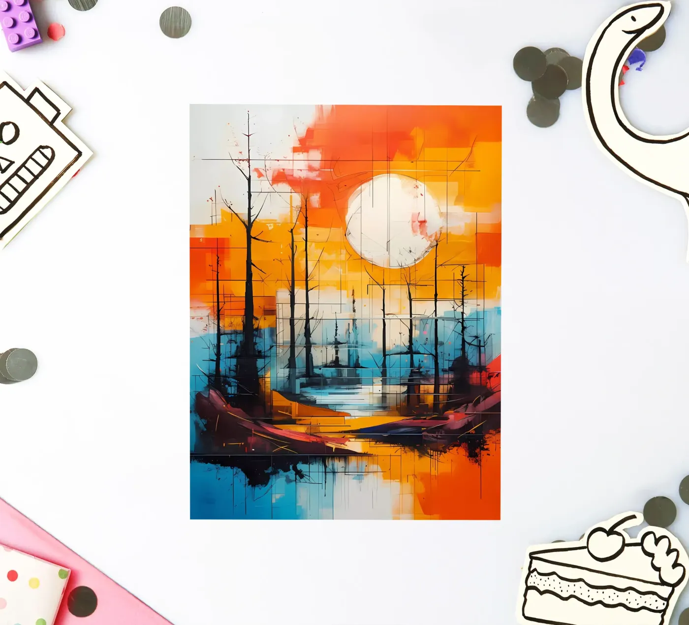 Spiegelung im Sonnenuntergang Sticker von Artistic-shop