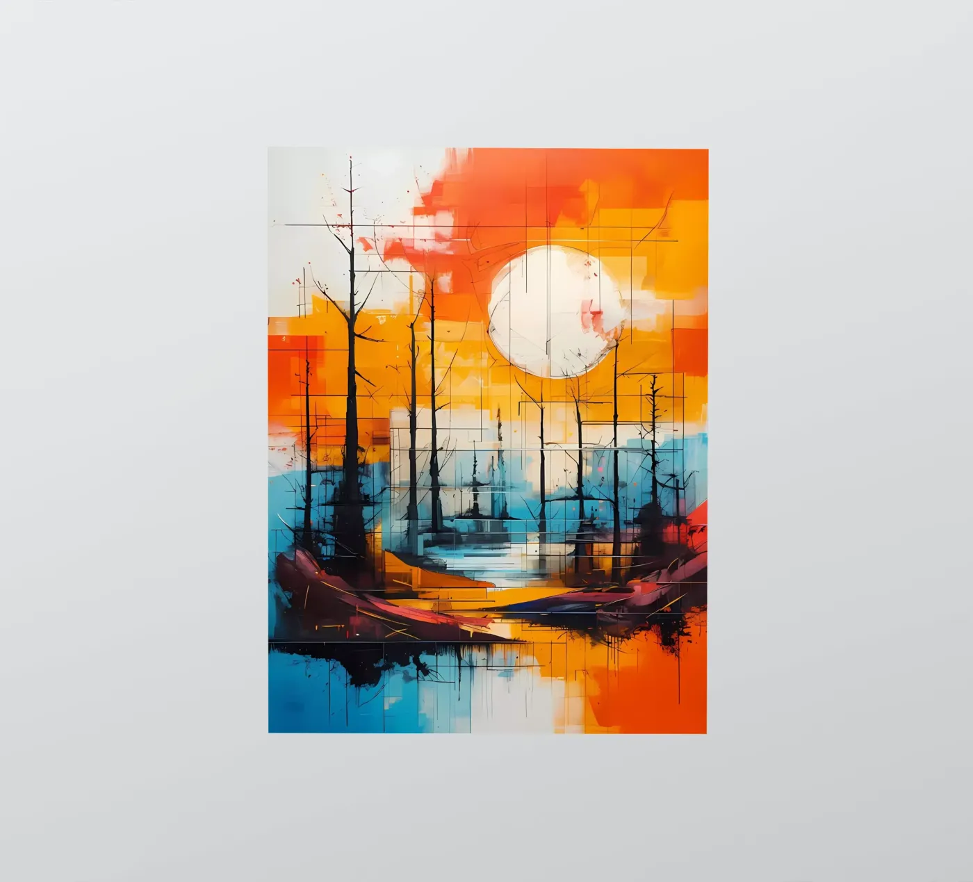 Spiegelung im Sonnenuntergang Sticker von Artistic-shop