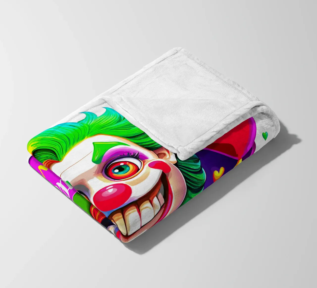 Joker Clown di compleanno con palloncini in mano - Personalizzato tutto il testo coperta in pile da Artnesia