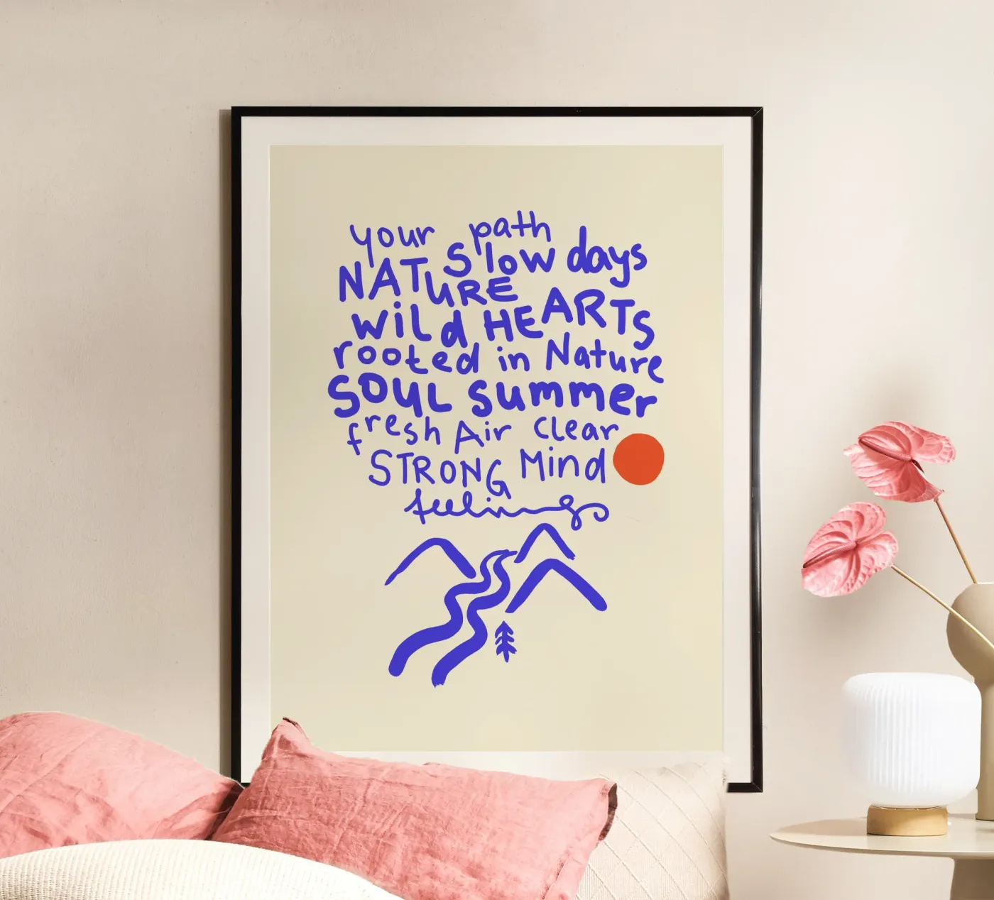 Mountain Word Cloud poster de wild & free
