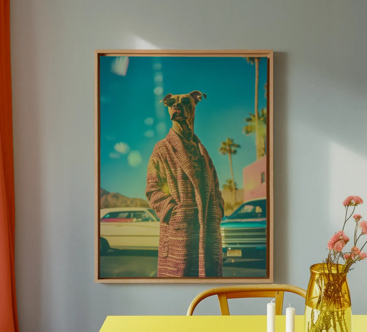 Joe tela con Cornice a cassetta da Affiches Chien Originales – Dogland