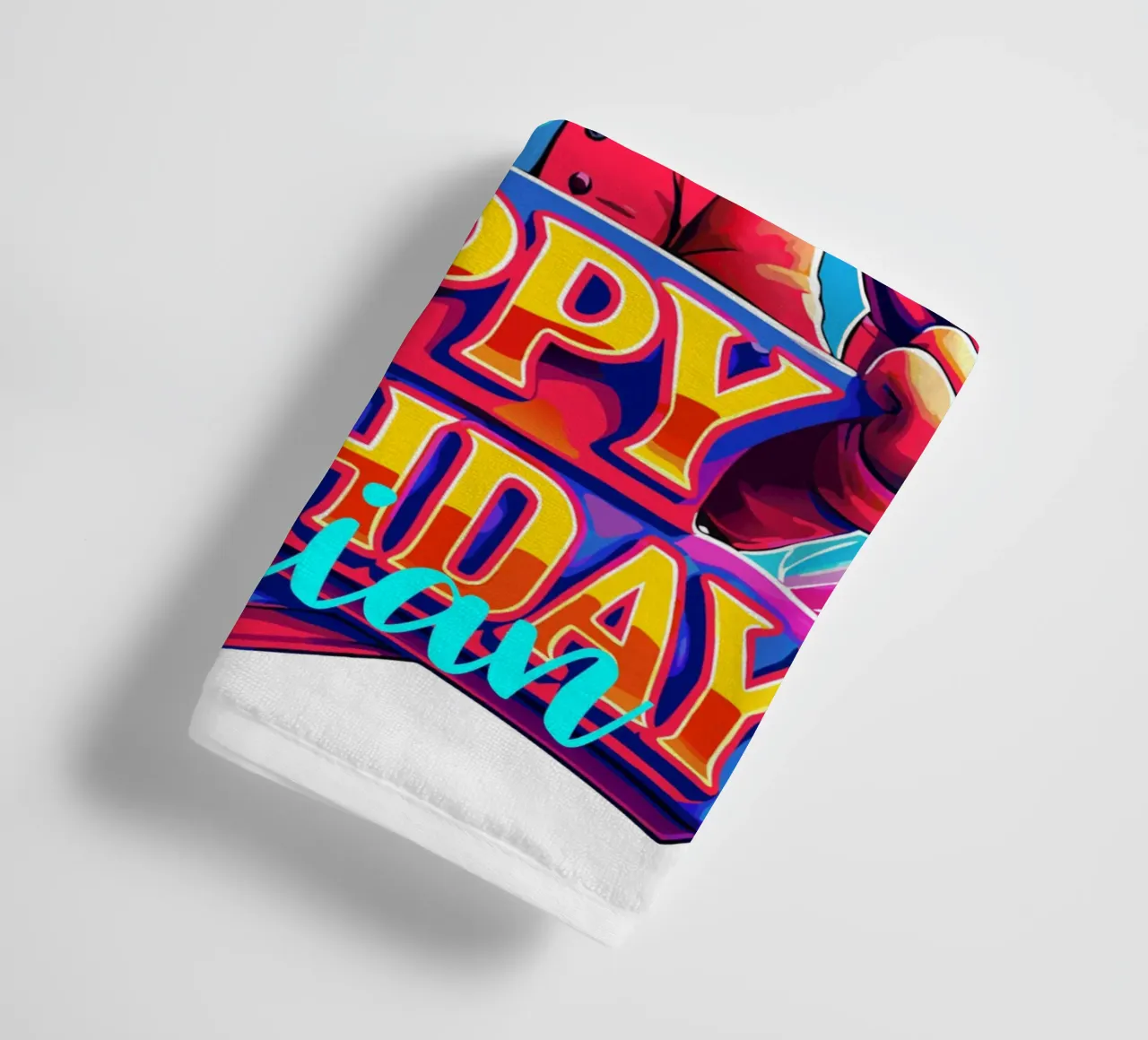Luffy Anime Birthday Kids - Custom Name and Age towel by Artnesia