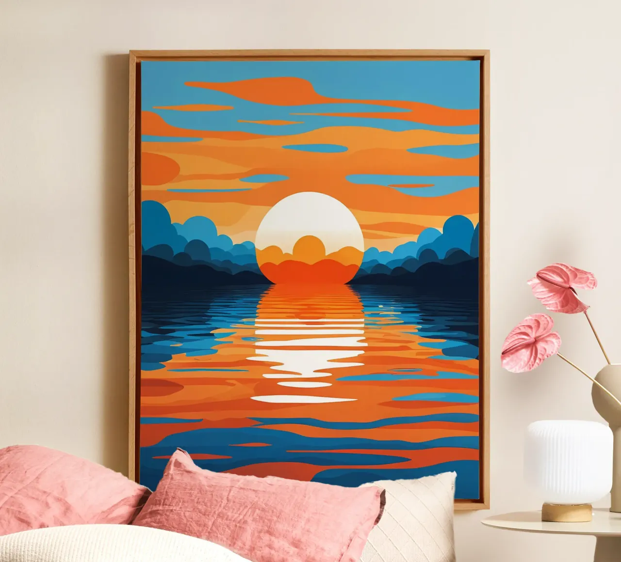 Riflessioni sull'ora d'oro tela con Cornice a cassetta da Artistic-shop