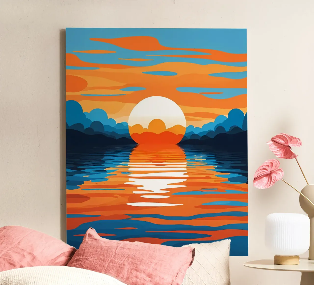 Riflessioni sull'ora d'oro tela con Cornice a cassetta da Artistic-shop