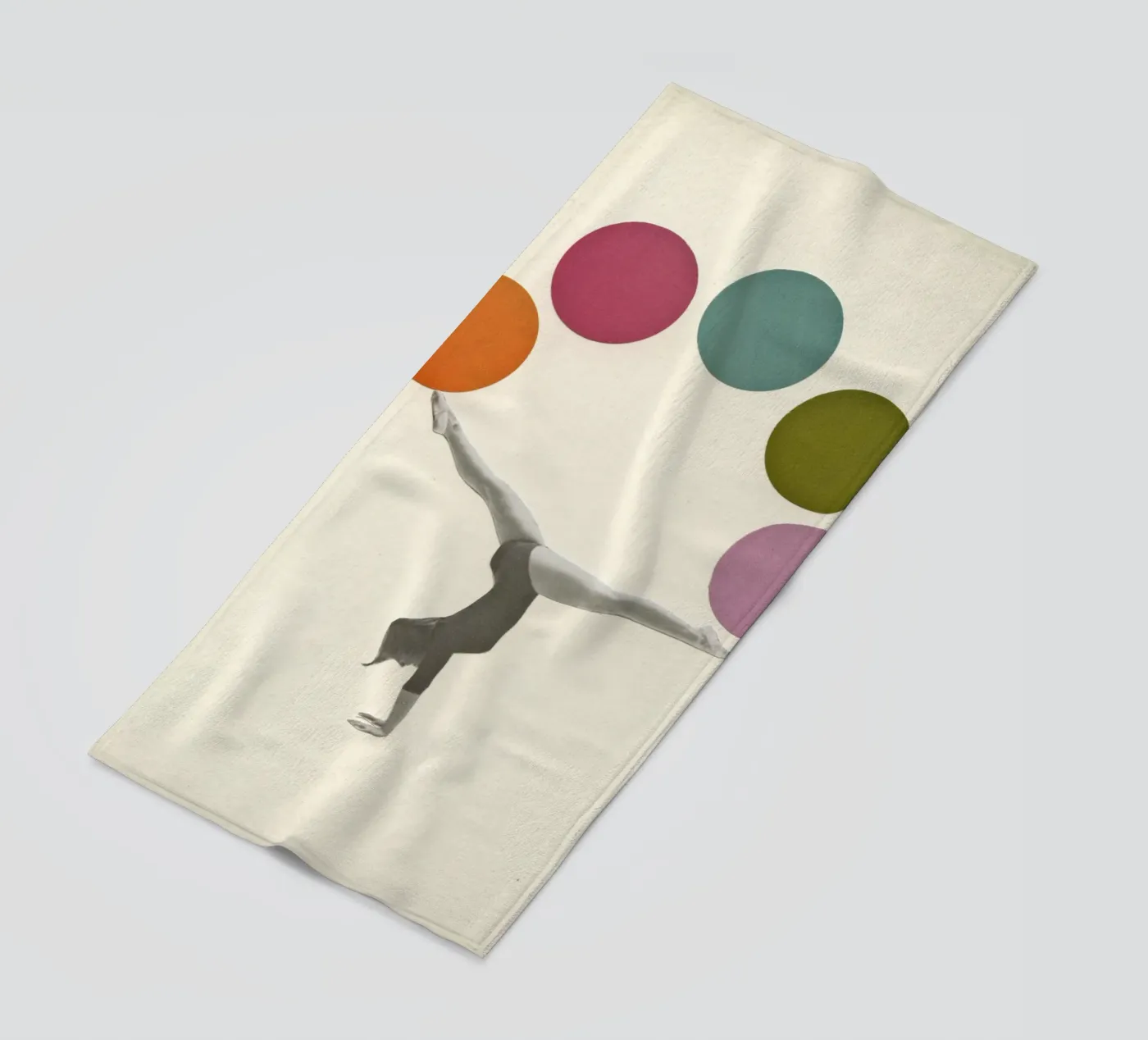 Gymnastics beach towel by Cassia Beck Collage