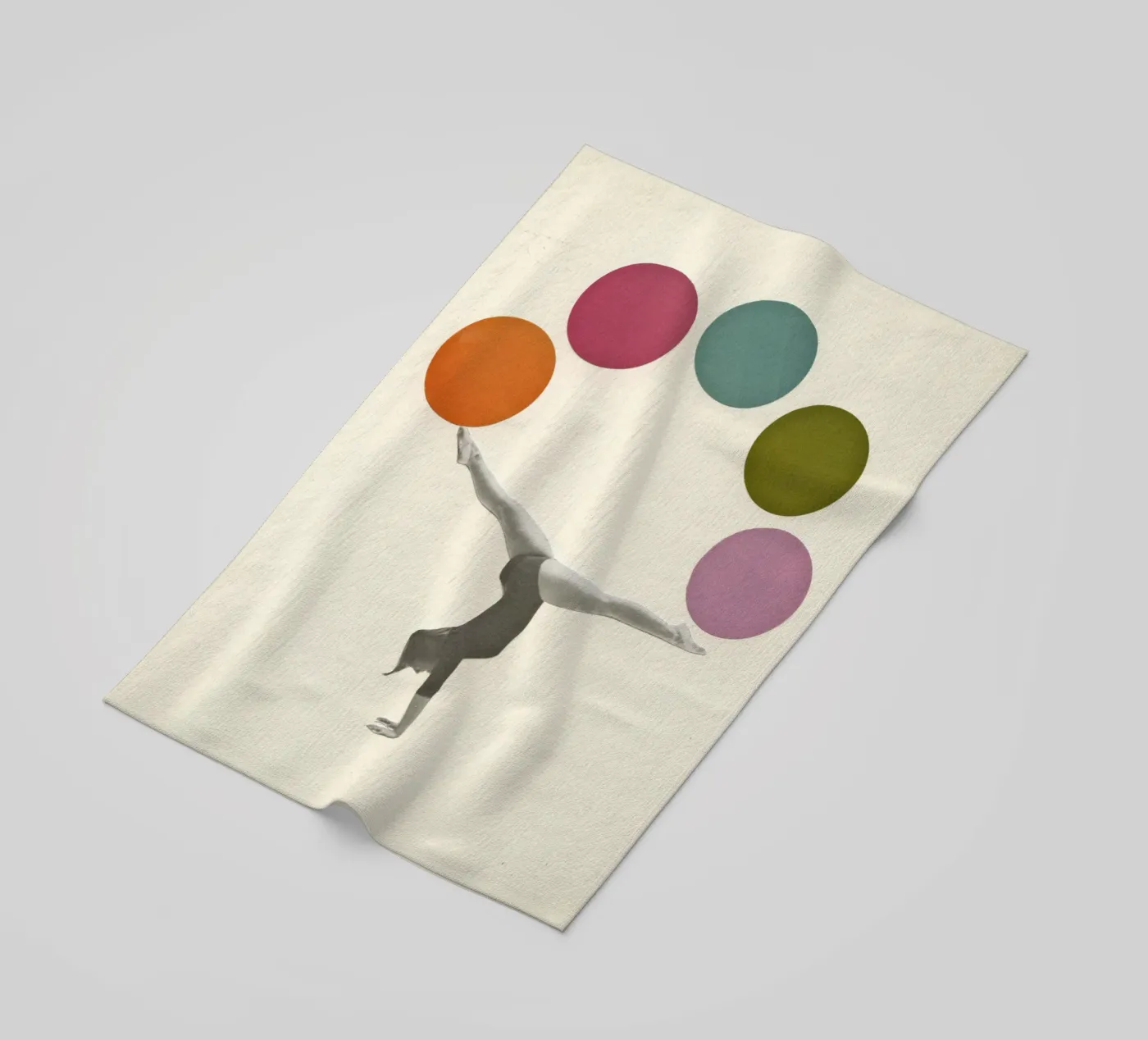 Gymnastics beach towel by Cassia Beck Collage