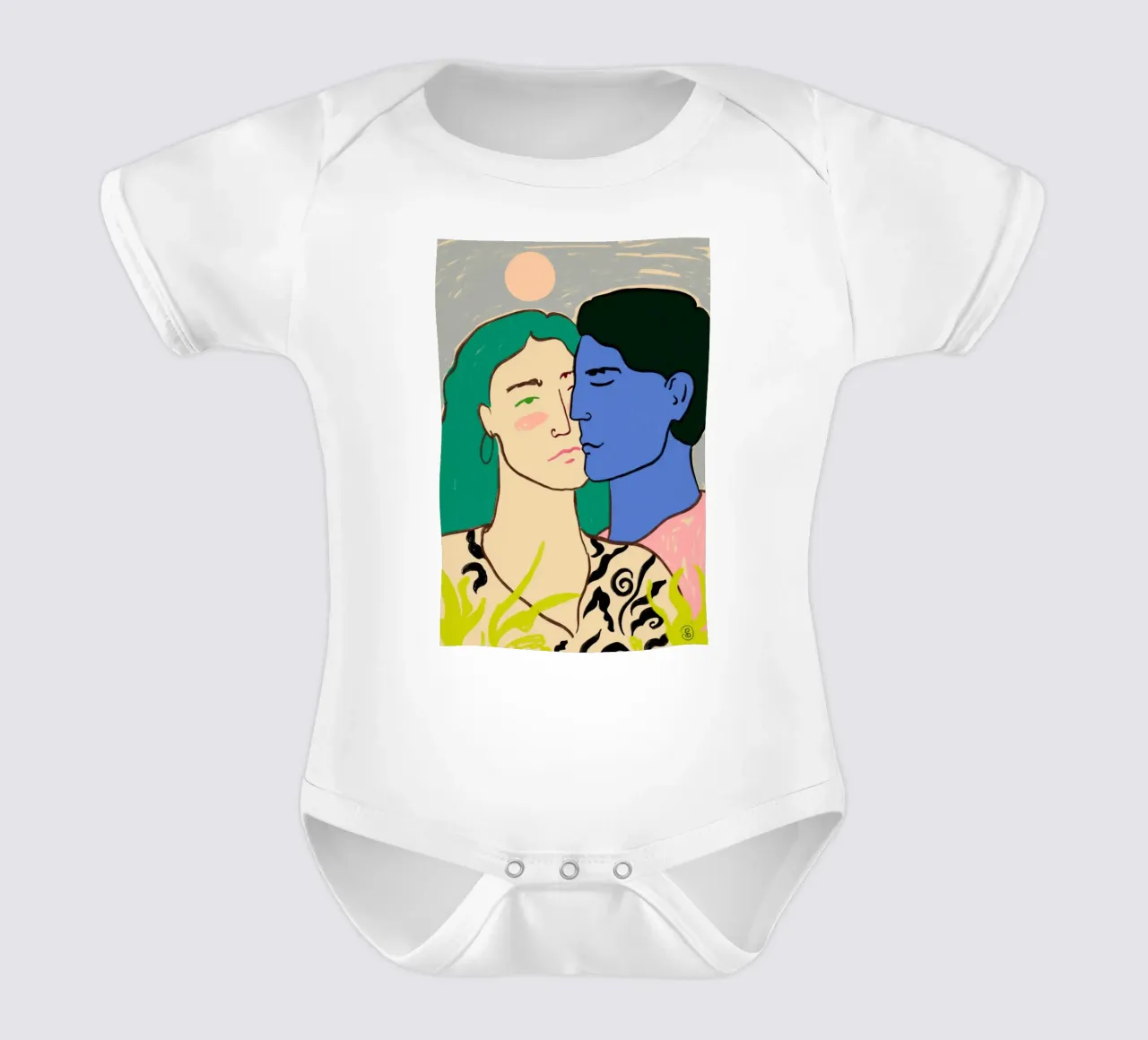 PAAR UNTER DEM MOND Kurzarm Babybody von Sandra Poliakov