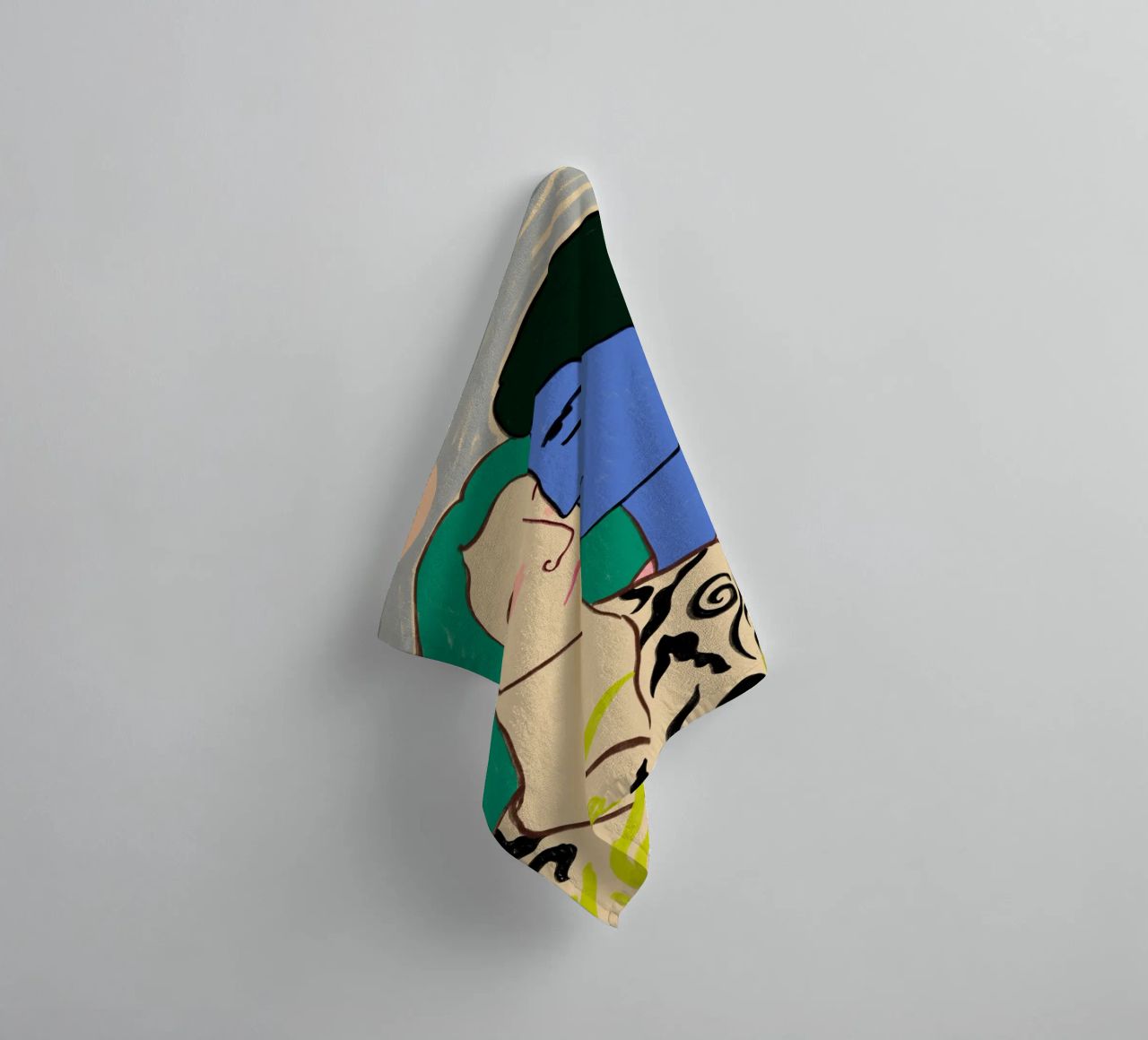 COUPLE UNDER THE MOON towel by Sandra Poliakov