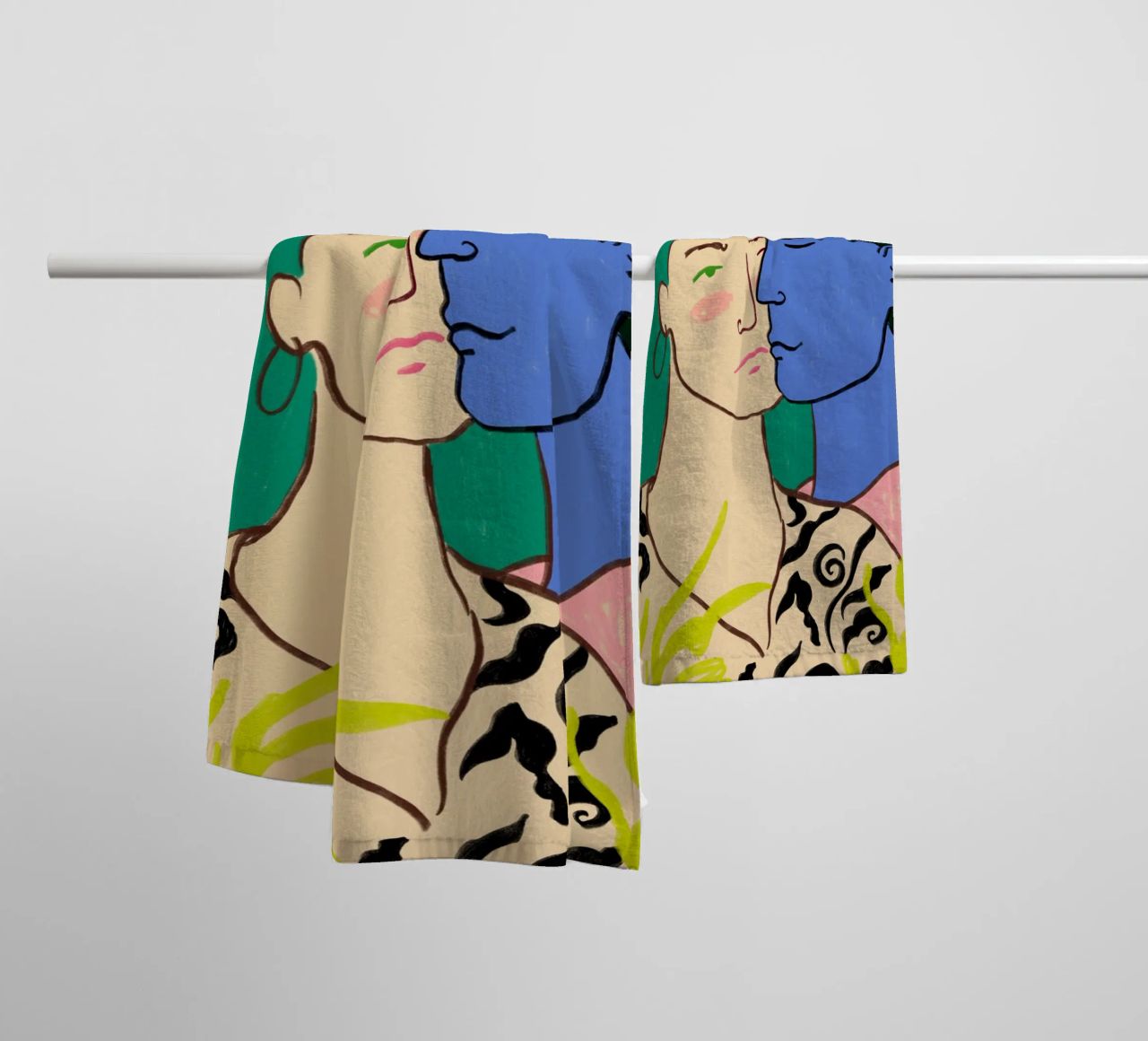 COUPLE UNDER THE MOON towel by Sandra Poliakov