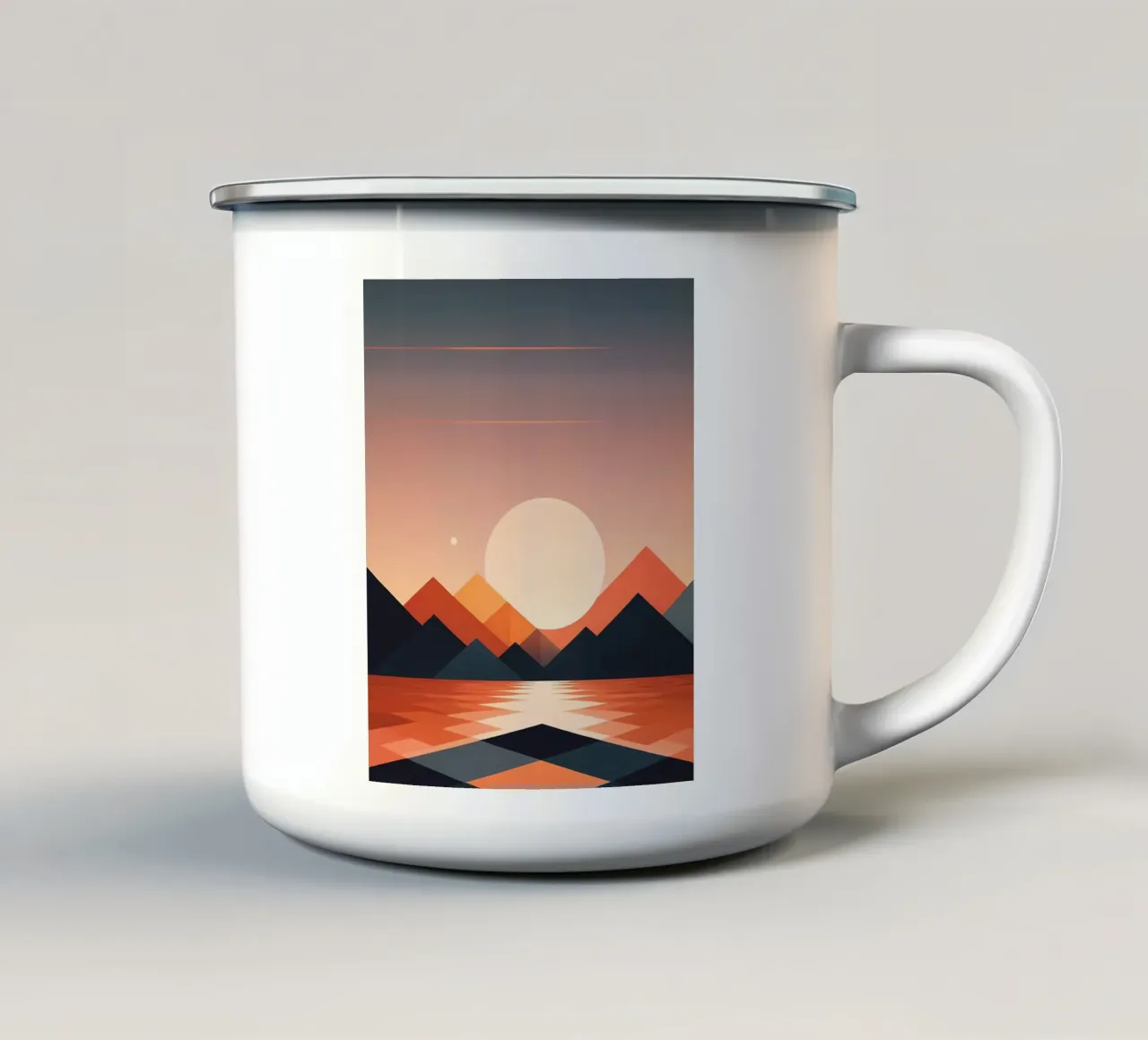 Rustige zonsondergang emaille mok van Artistic-shop