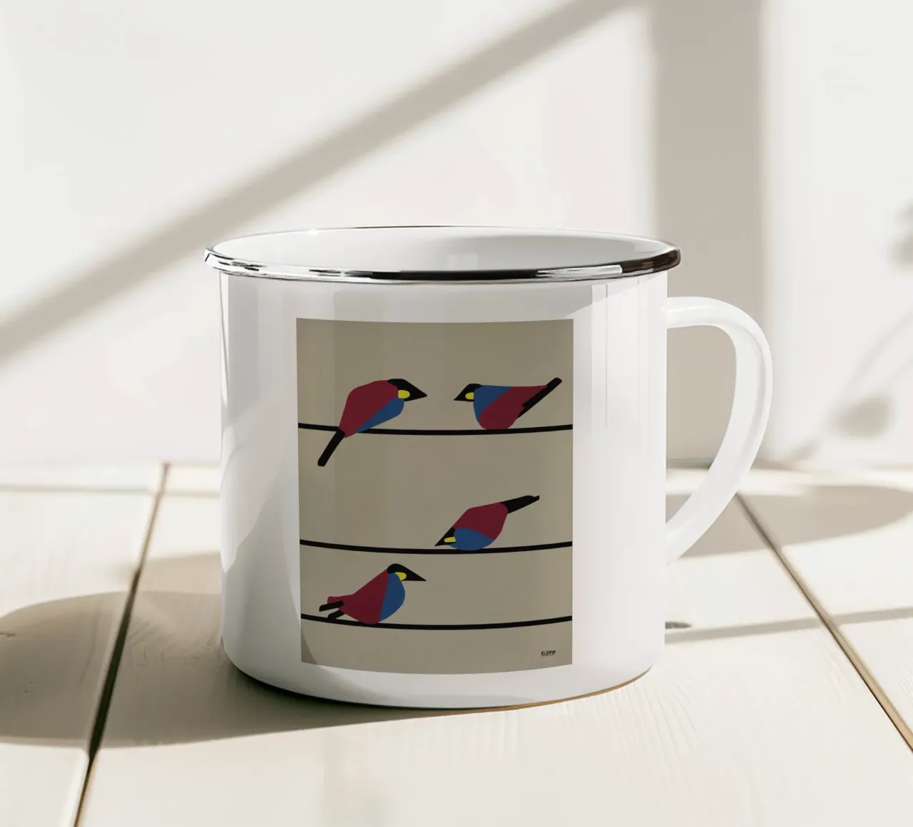 Fringuelli del cavo tazza in smalto da Spunk