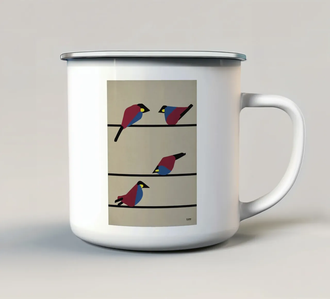 Fringuelli del cavo tazza in smalto da Spunk