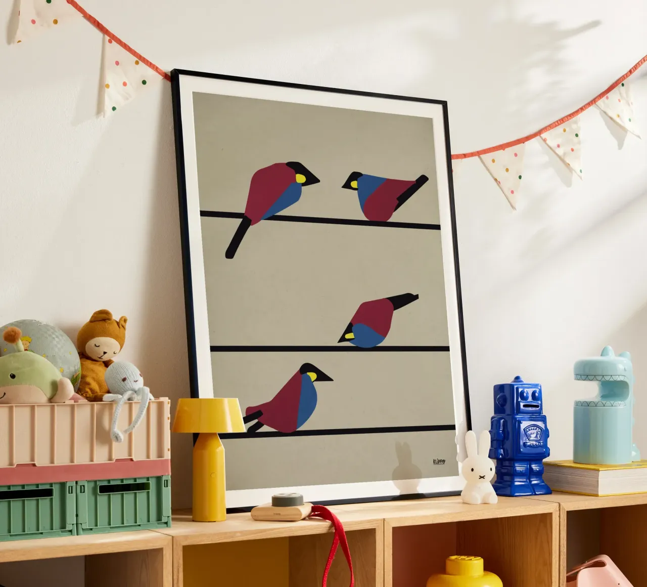 Kabelfinken Poster mit Kunststoffrahmen von Spunk