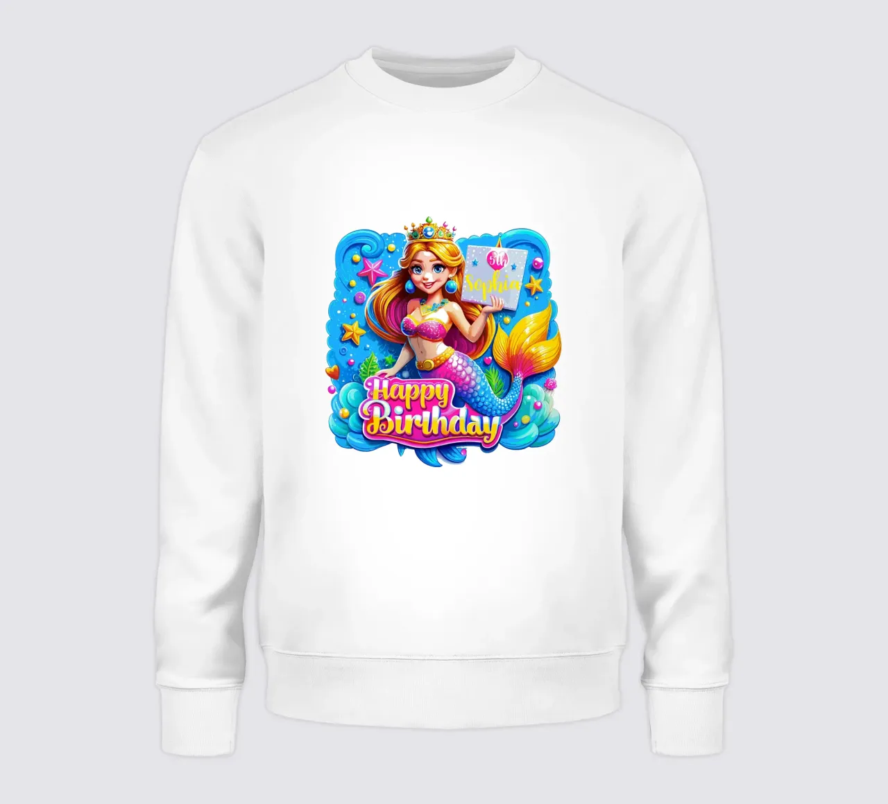 Magical Mermaid Birthday Delight - Custom Name and Age sweatshirt by Artnesia