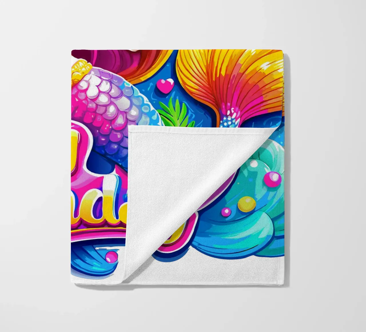 Magical Mermaid Birthday Delight - Custom Name and Age beach towel by Artnesia