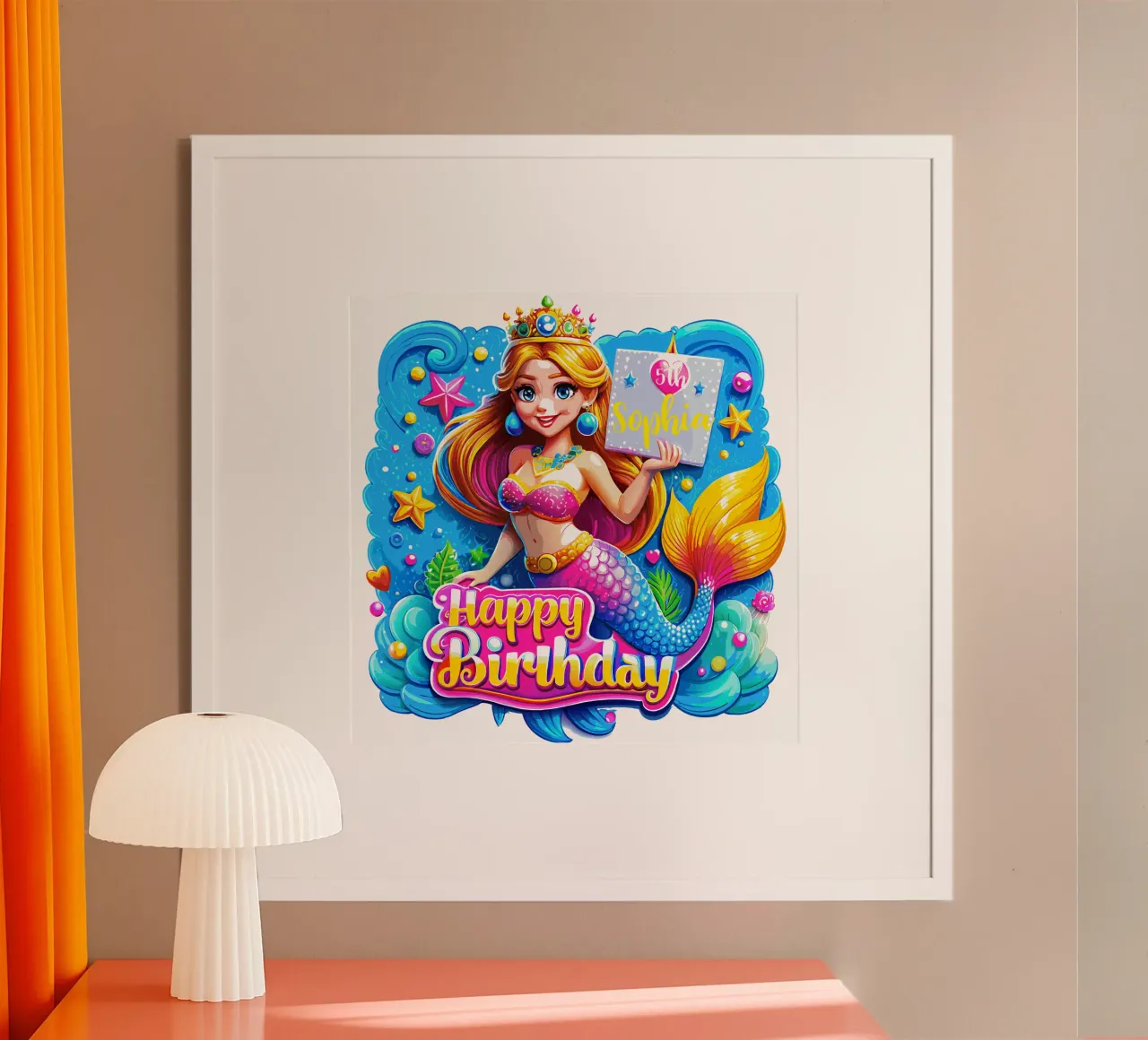 Magical Mermaid Birthday Delight - Custom Name and Age hahnemühle by Artnesia