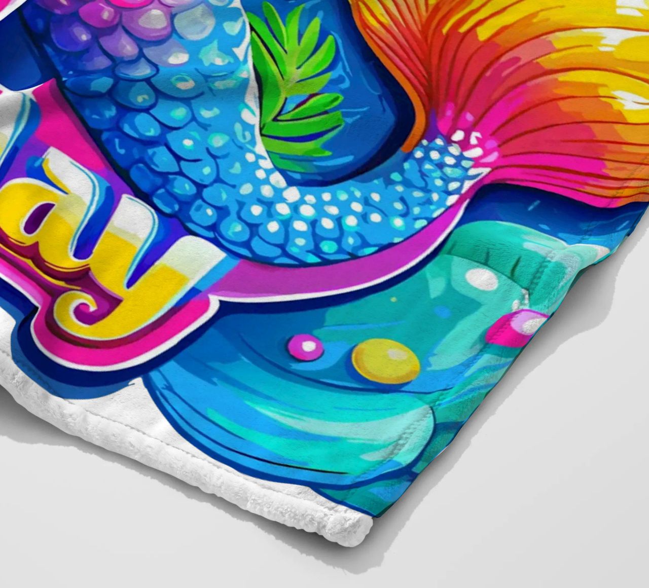 Delizia di compleanno della sirena magica - Nome ed età personalizzati coperta in pile da Artnesia